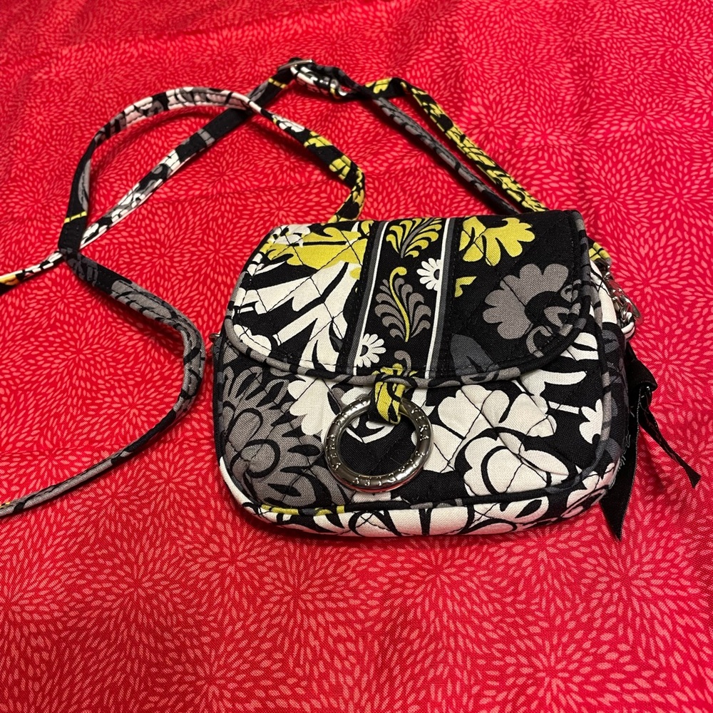 Vera Bradley’s Baroque Retired Magnetic Snap Flap Clutch w Adjustable Strap